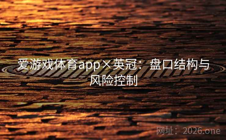 爱游戏体育app×英冠:盘口结构与风险控制