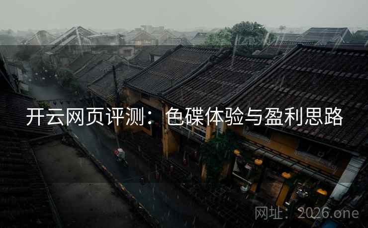 开云网页评测：色碟体验与盈利思路